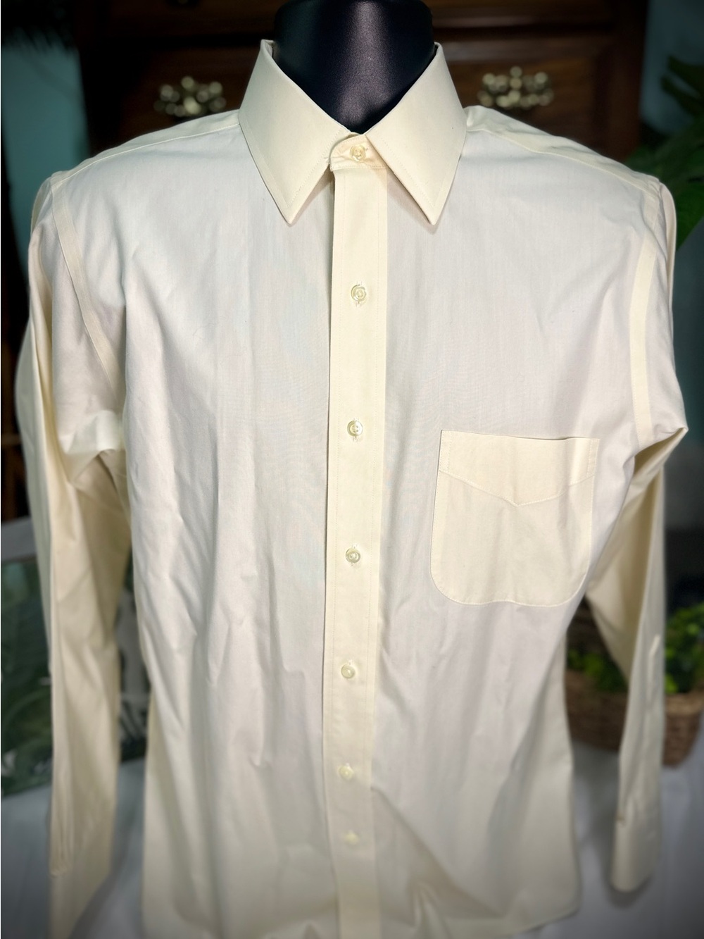 Classic Brooks Brothers Long-Sleeve Dress Shirt in Cream